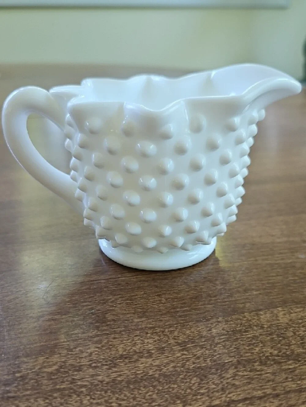 Vintage Fenton White Hobnail Milk Star Glass Creamer
